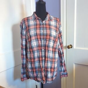 St. John's Bay Red and White Checkered Shirt